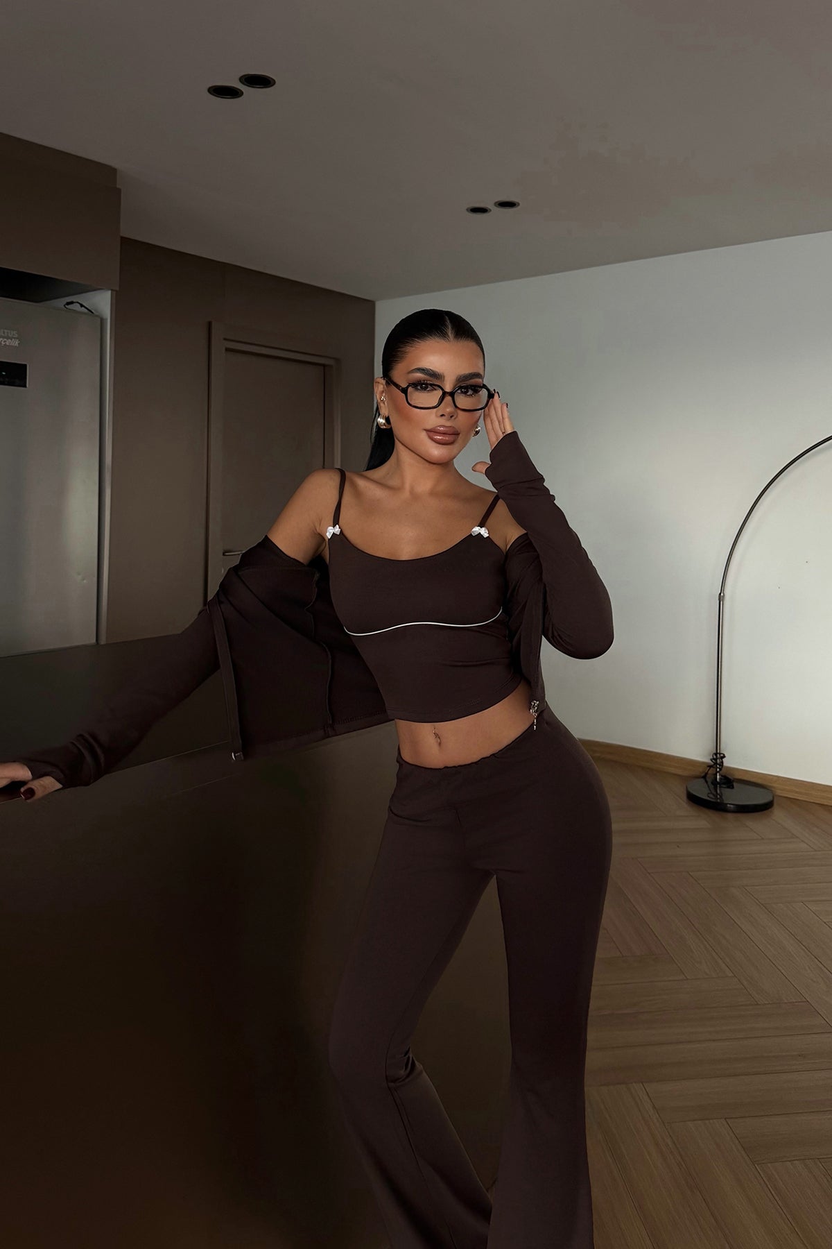 Kahverengi Clevny Takım ATE-4144