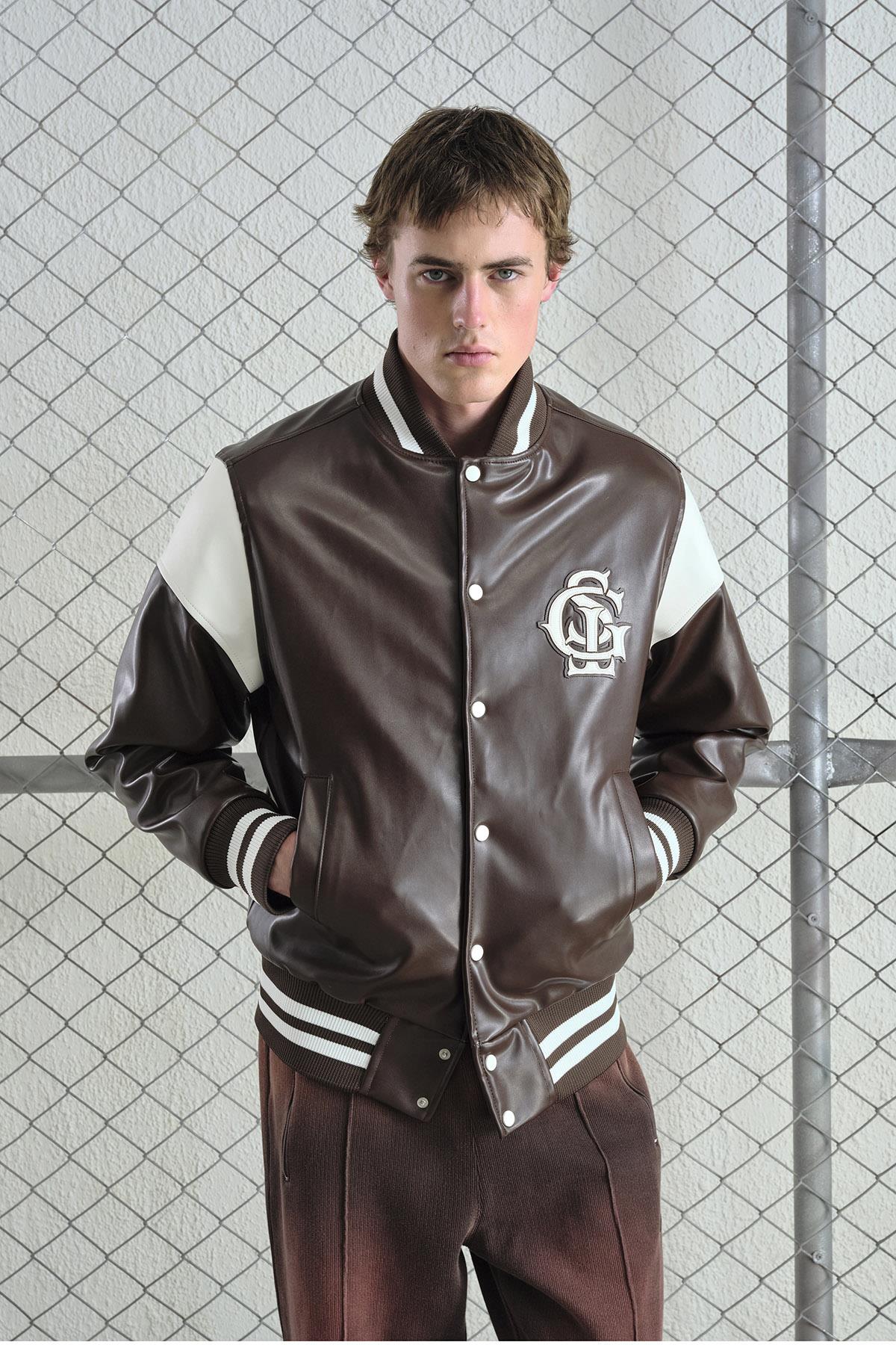 KAHVERENGİ DERİ KOLEJ CEKET