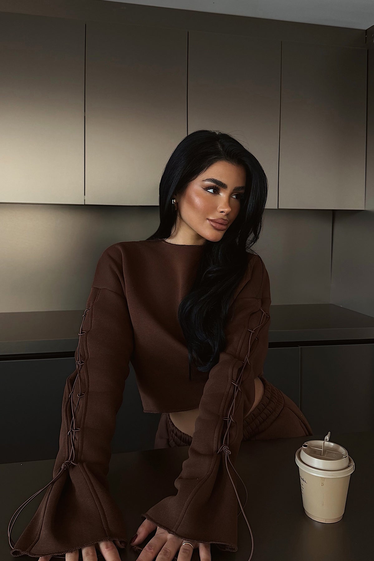 Kahverengi Masego Eşofman Takımı ATE-4093