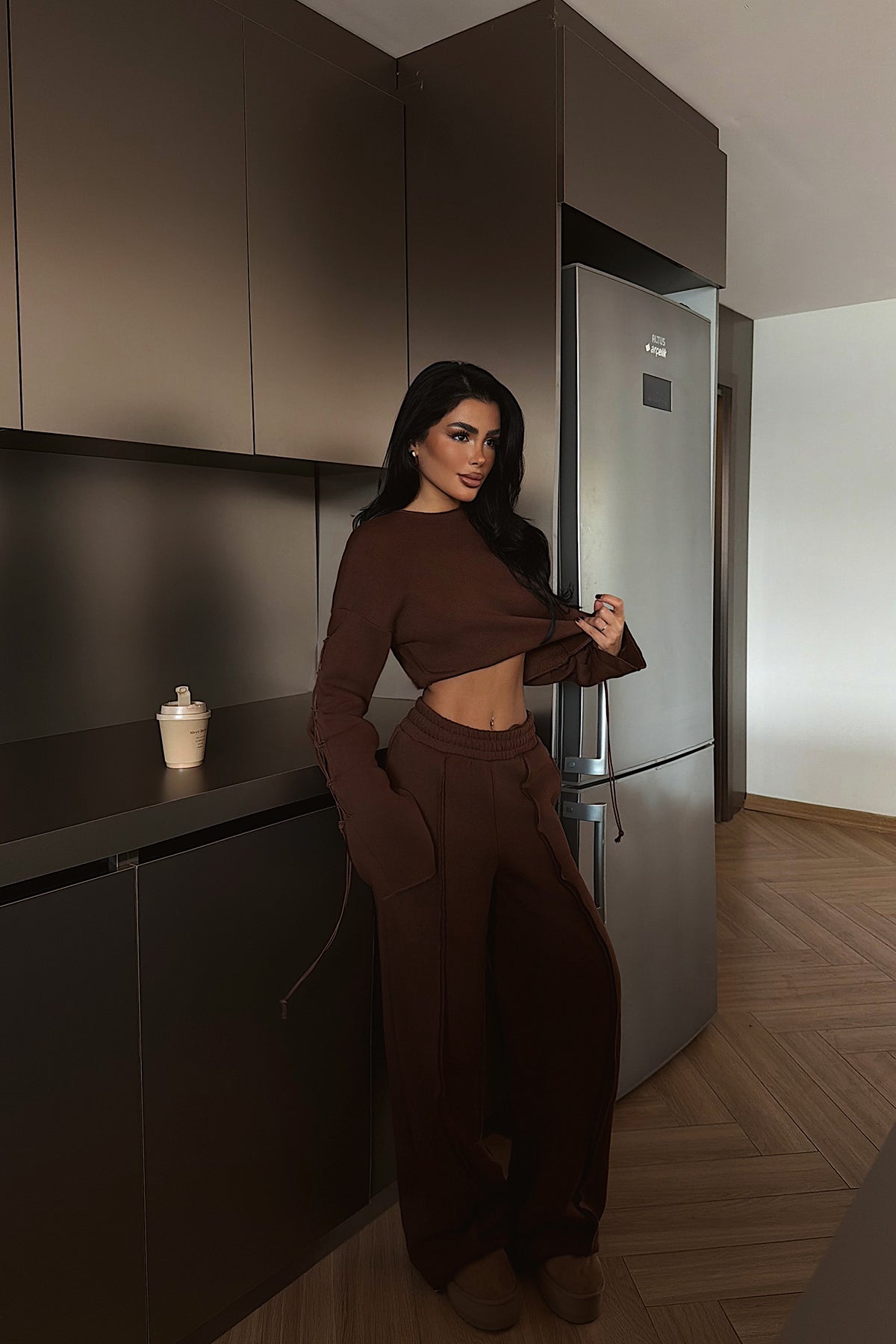 Kahverengi Masego Eşofman Takımı ATE-4093