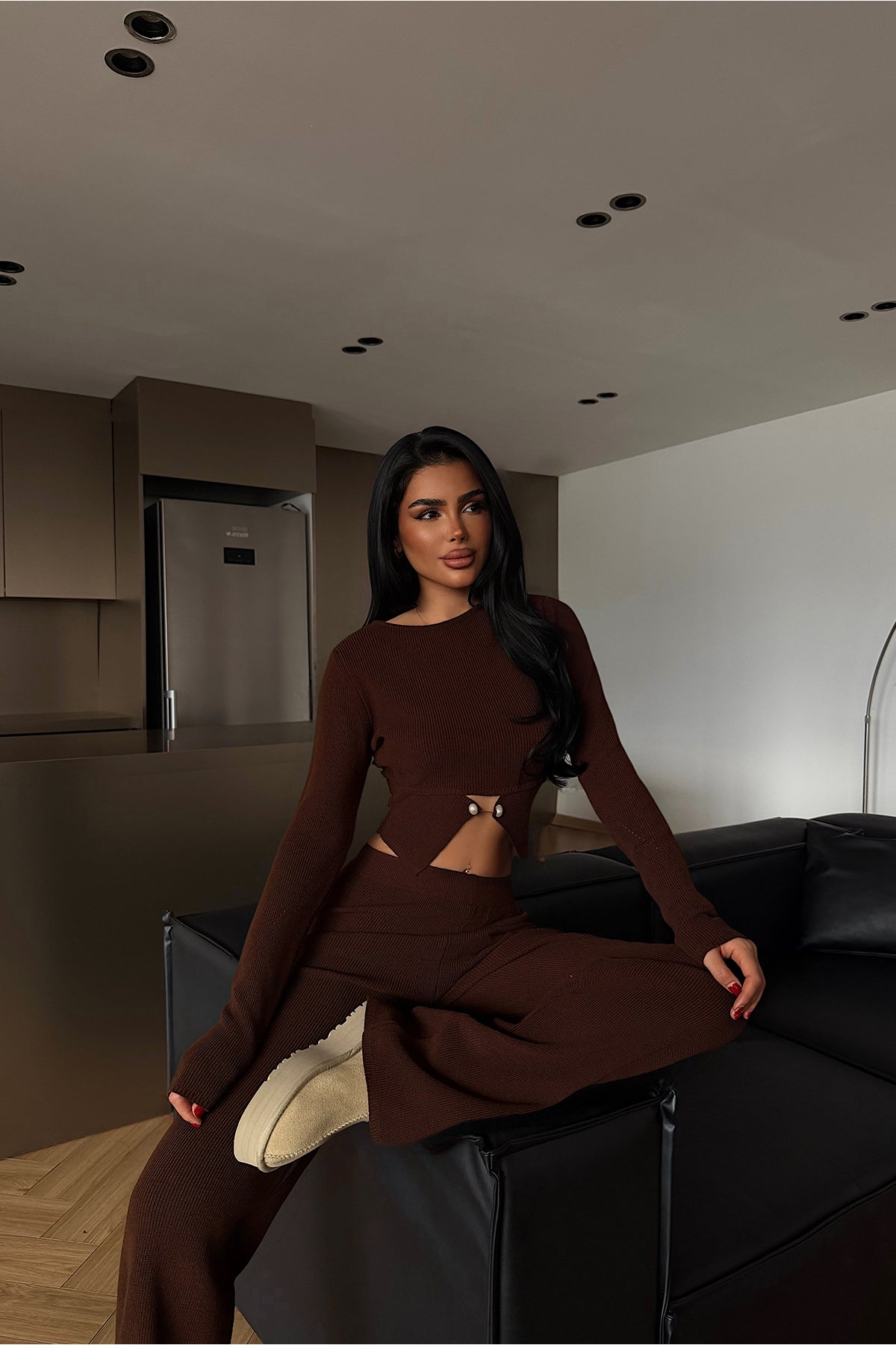 Kahverengi Octavia Triko Takım ATE-4439