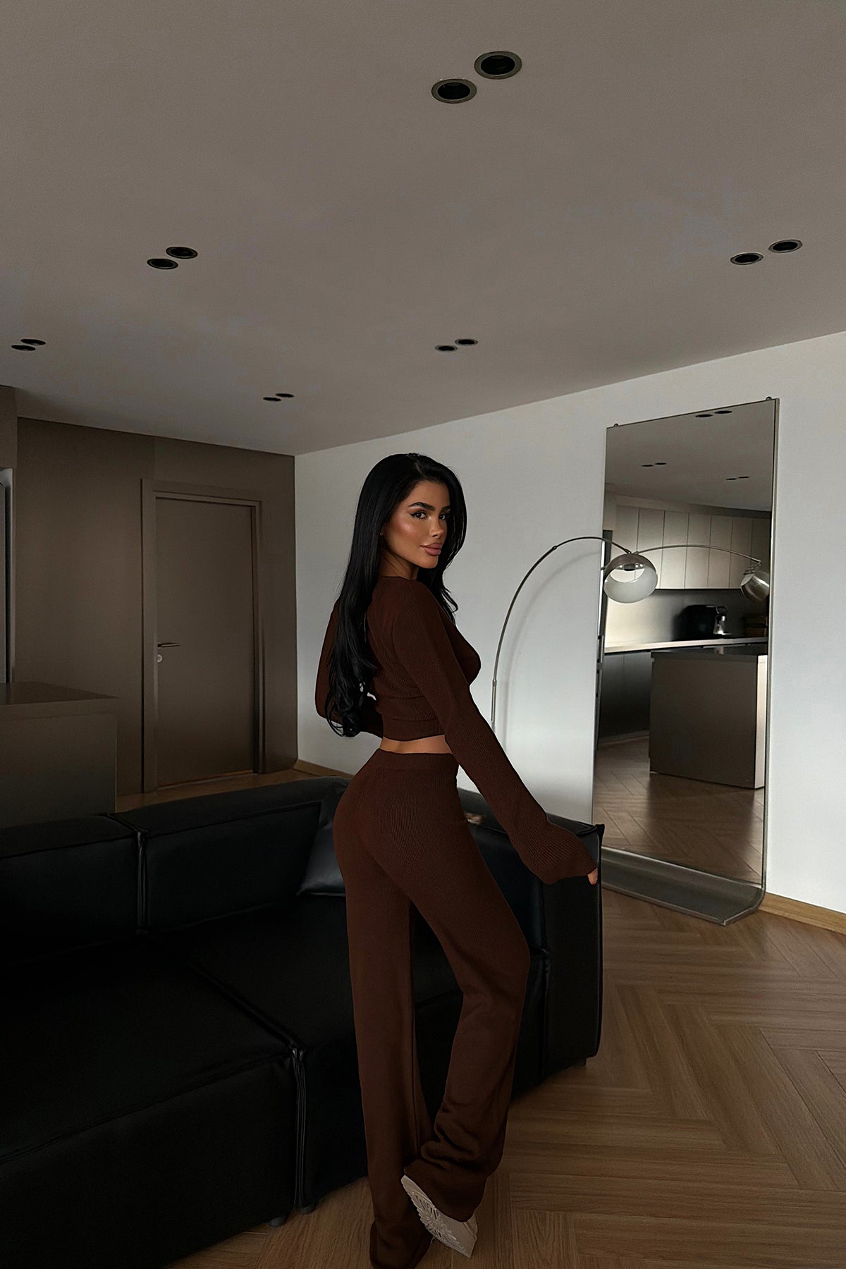 Kahverengi Octavia Triko Takım ATE-4439