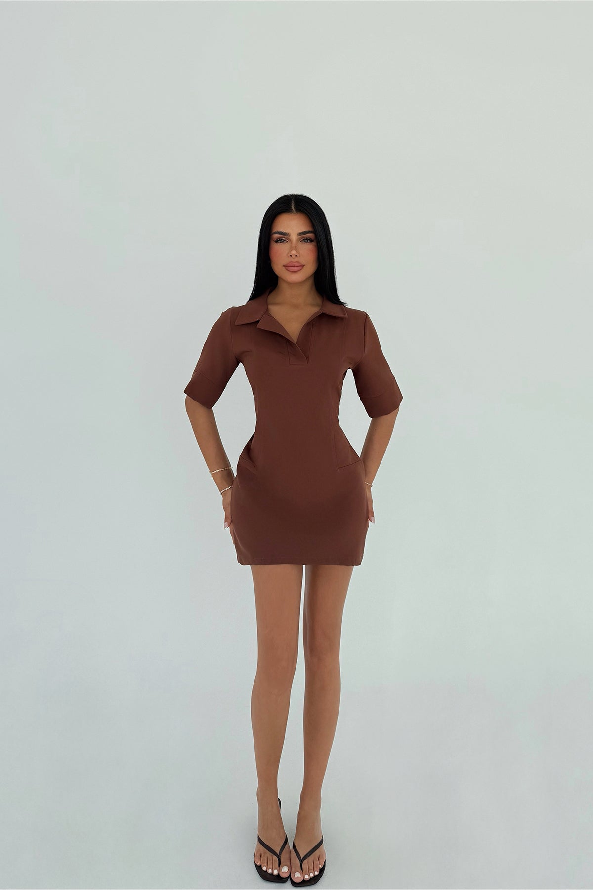 Kahverengi Chriselda Elbise  ATE-2023