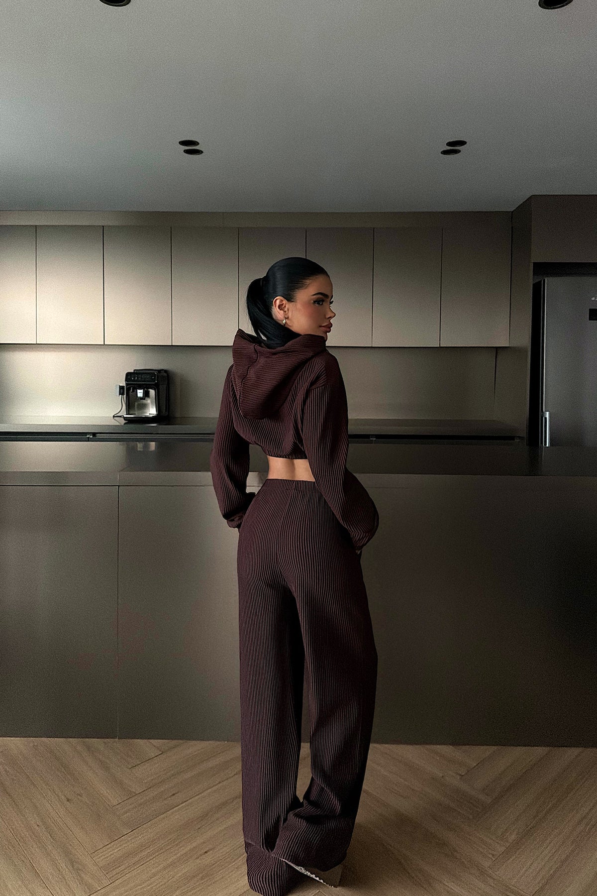 Kahverengi Dixie Kapüşonlu Alt Üst Takım ATE-2770