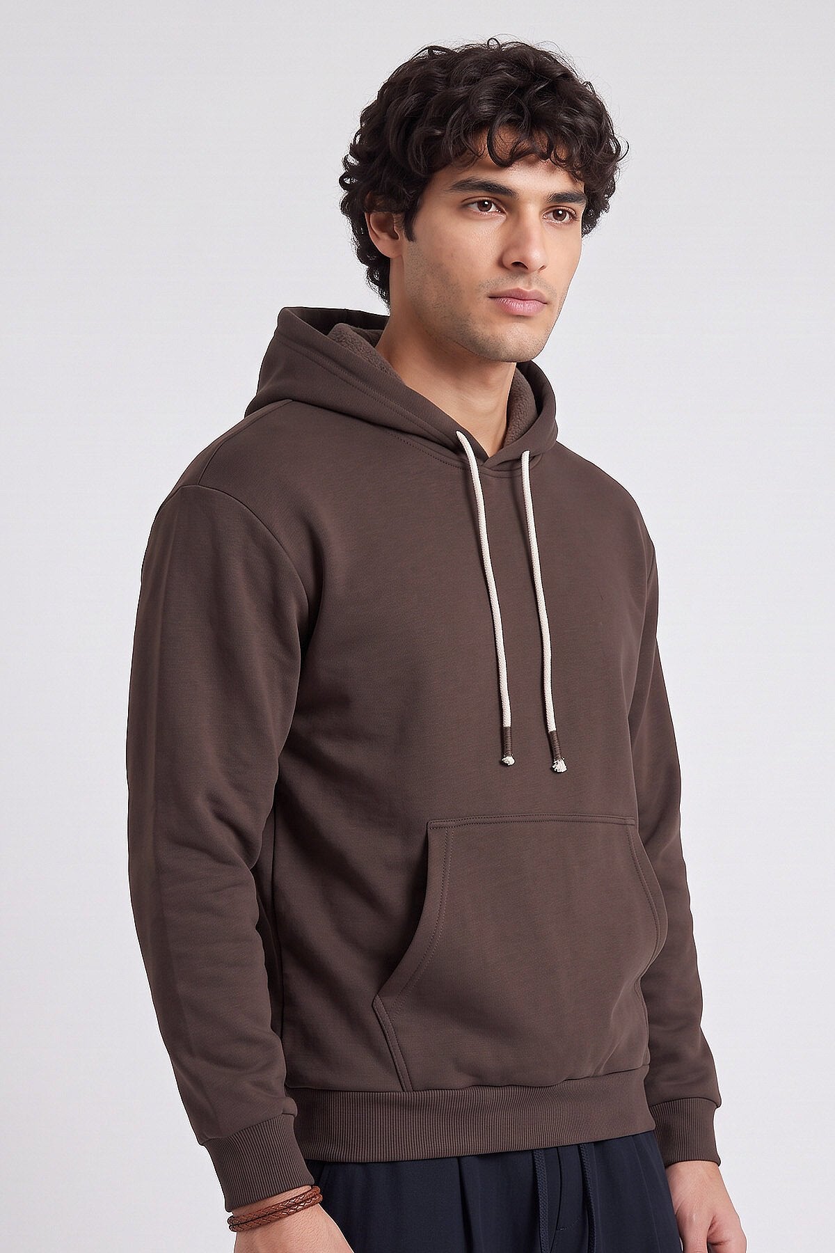 Kahverengi Standart Kalıp Basic Erkek Sweatshirt - 88513