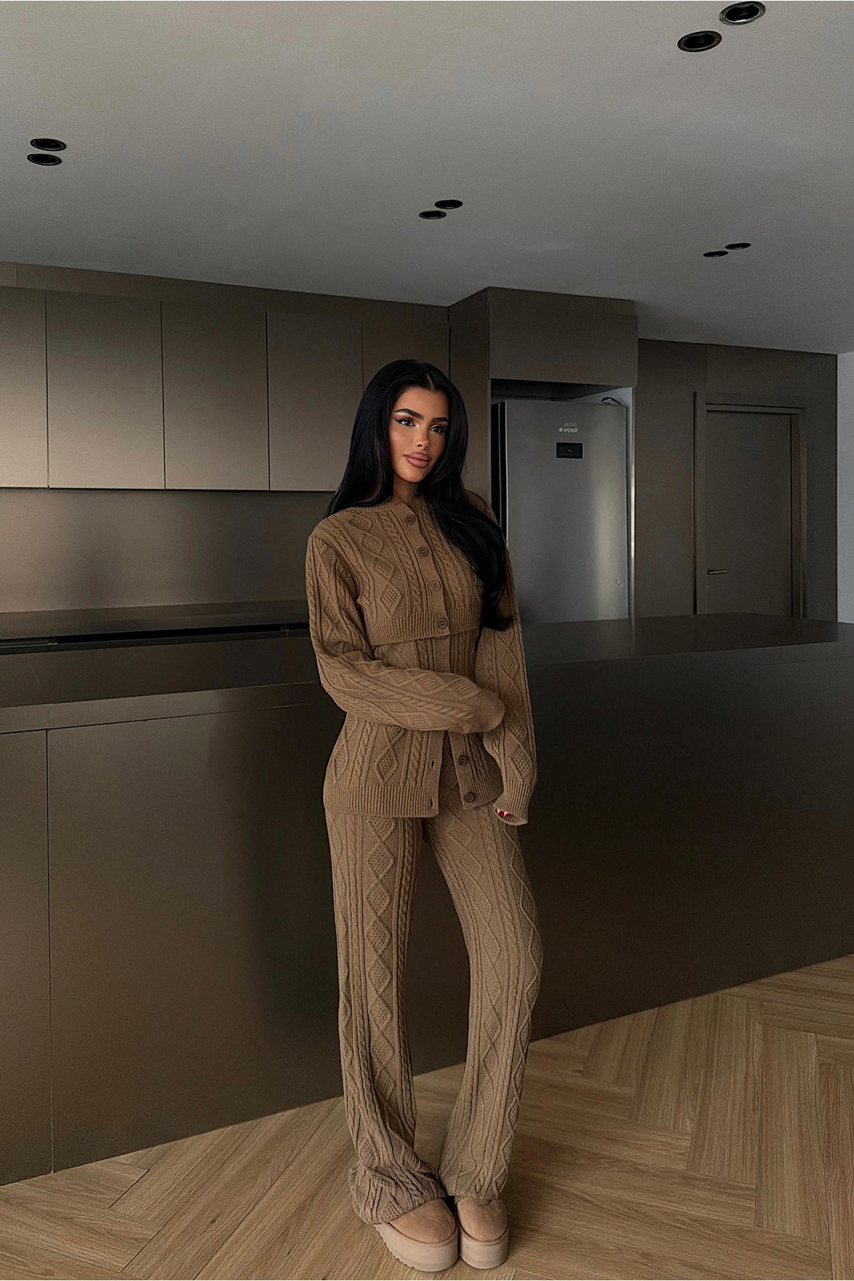 Kahverengi Mangan Triko Takım ATE-4406