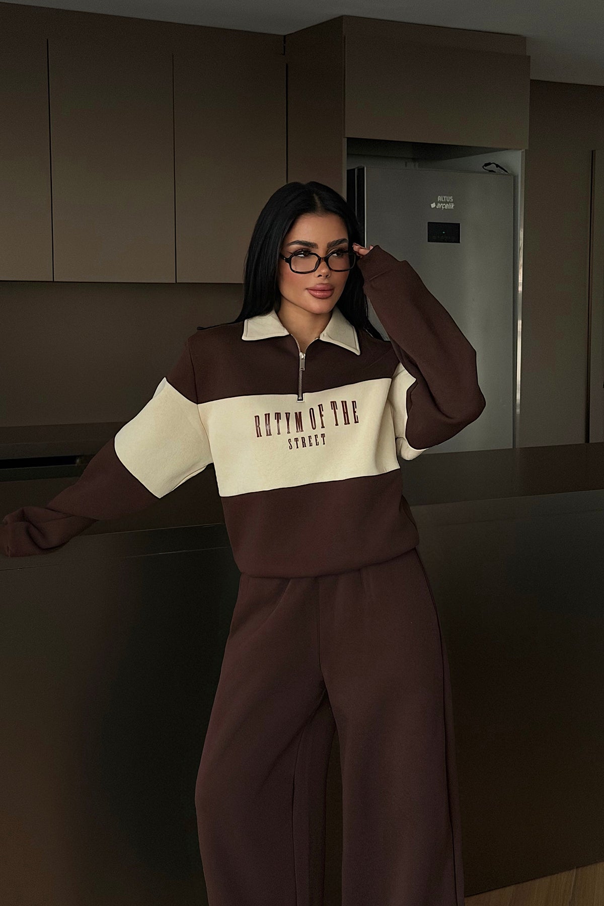 Kahverengi Svanny Eşofman Takımı ATE-4322