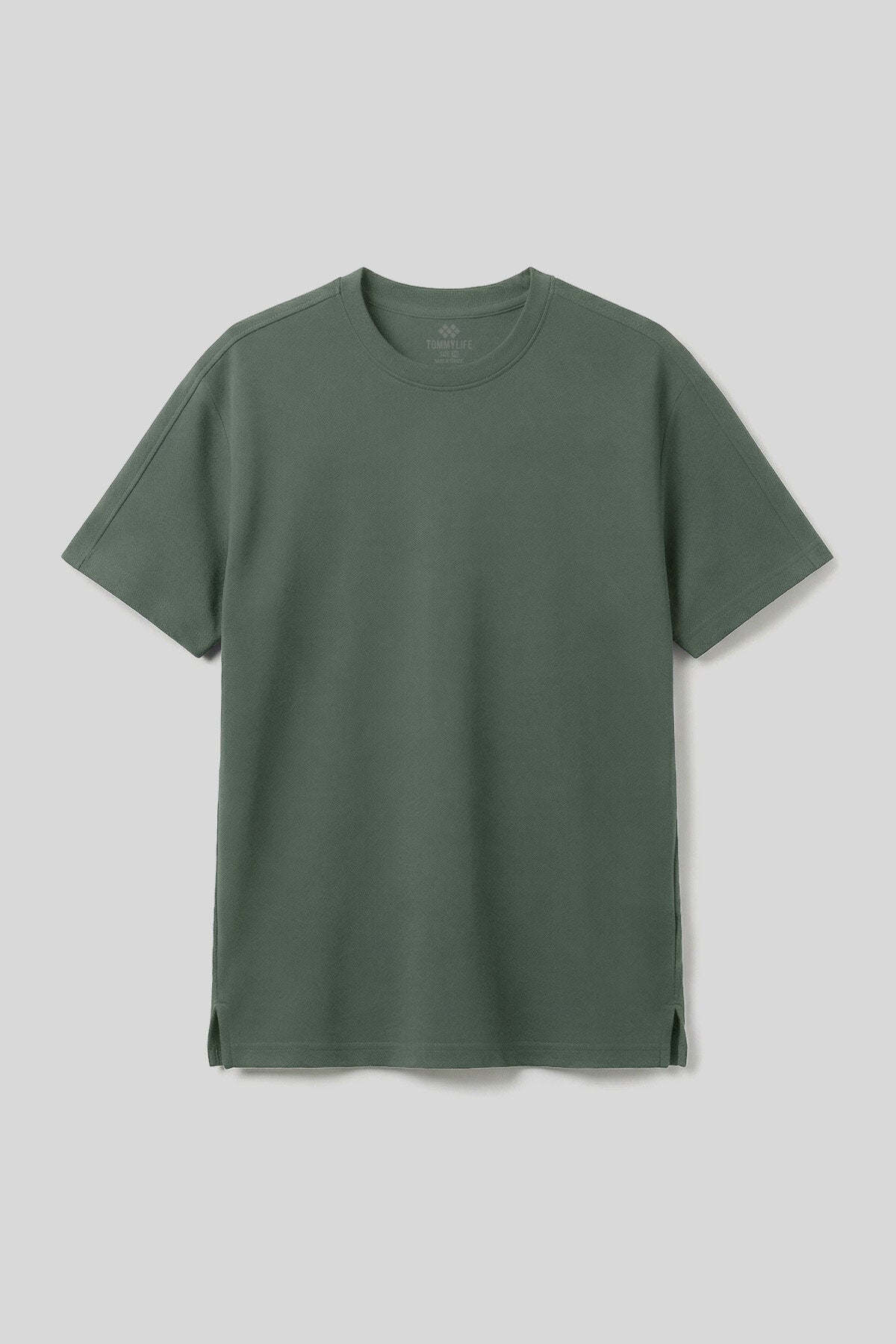 Açık Yeşil Rahat Form Esnek Nefes Alabilir Erkek T-Shirt - 88495
