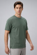 Açık Yeşil Rahat Form Esnek Nefes Alabilir Erkek T-Shirt - 88495