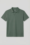 Light Green Relaxed-Fit Soft-Textured Men’s Polo Shirt - 88496