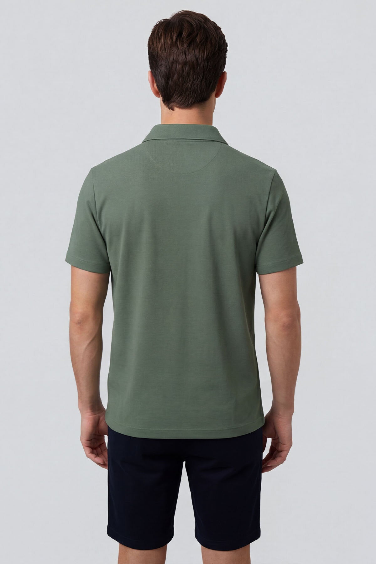 Açık Yeşil Rahat Form Yumuşak Dokulu Polo Yaka Erkek T-Shirt - 88496