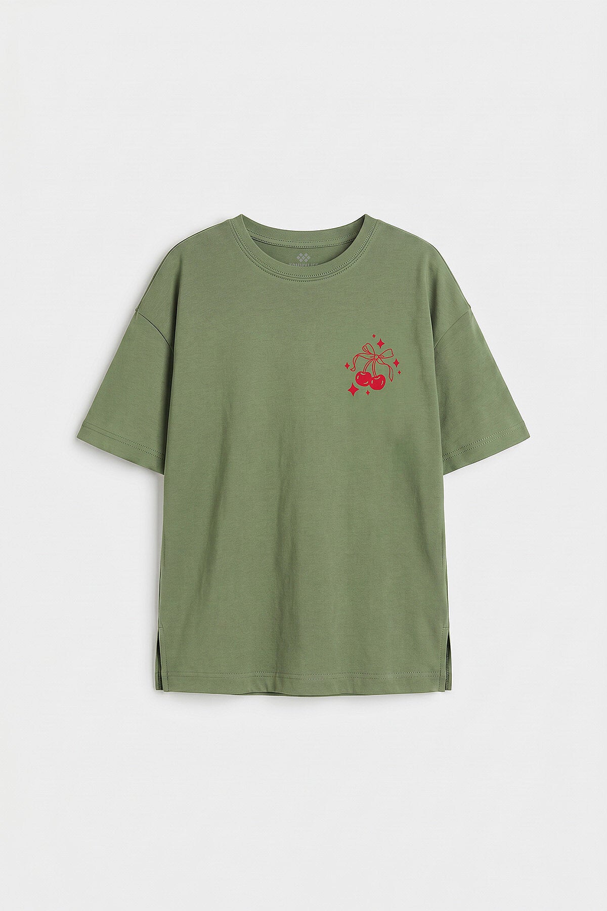 Kaktüs Oversize Kısa Kollu Baskılı Kız Çocuk T-Shirt - 75176