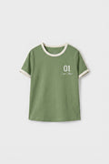 Kaktüs Omuz Biye Detaylı Baskılı Kız Çocuk T-Shirt - 75181
