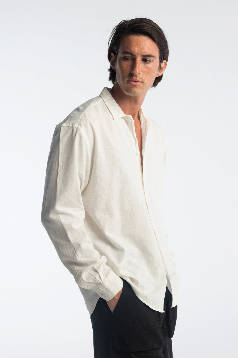 KETEN GÖMLEK - BEYAZ S