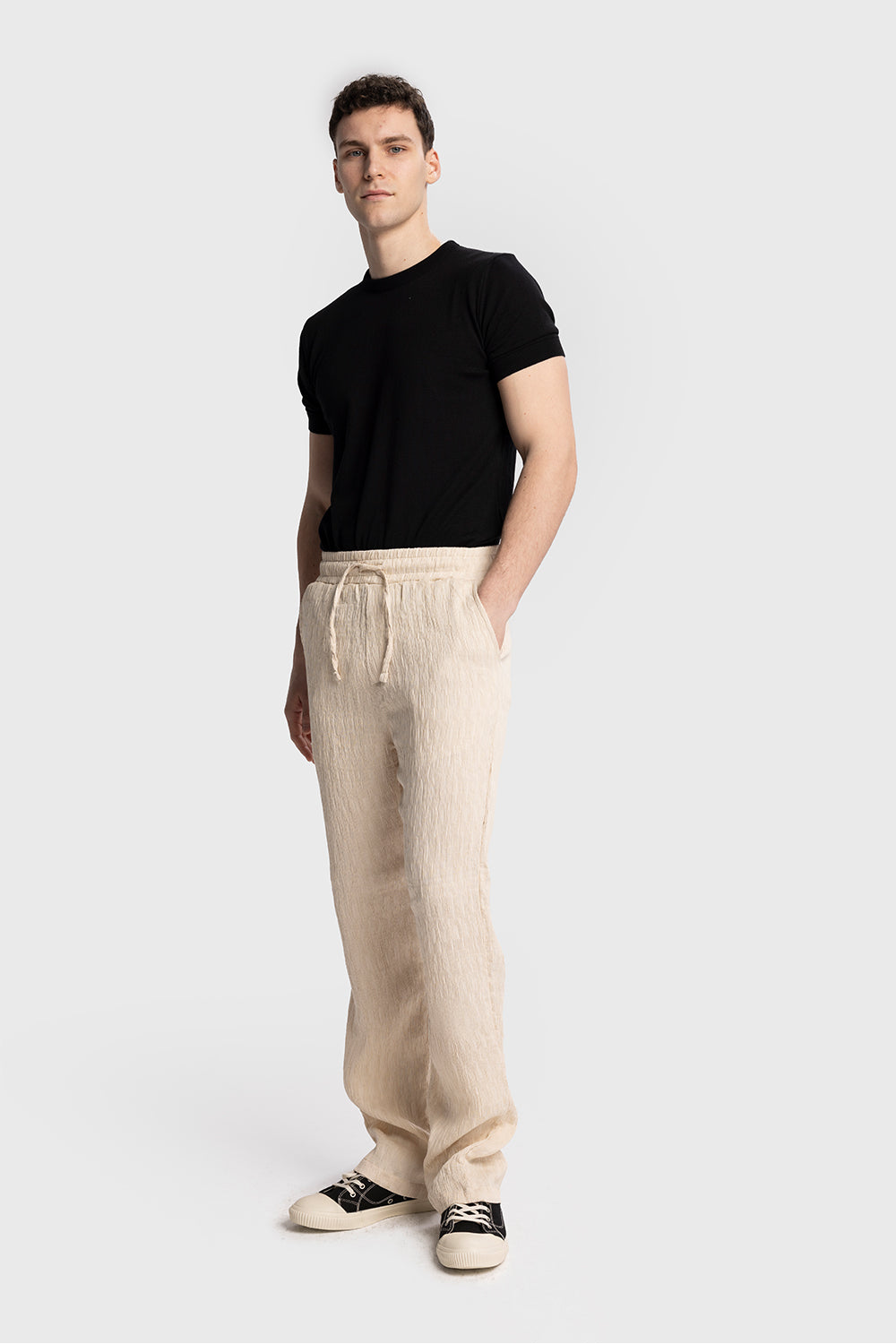 Kırışık Görünümlü Pantolon