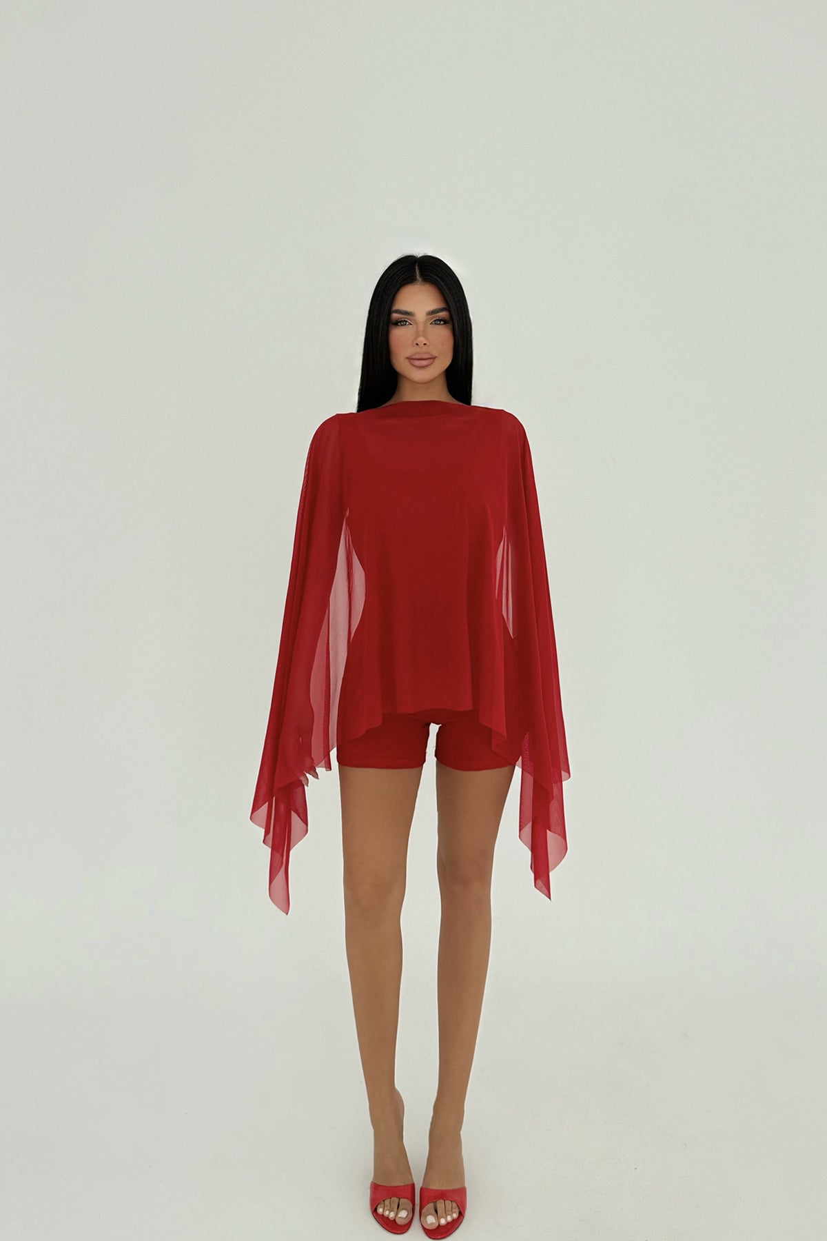 Kırmızı Carrie Mini Tulum ATE-2679