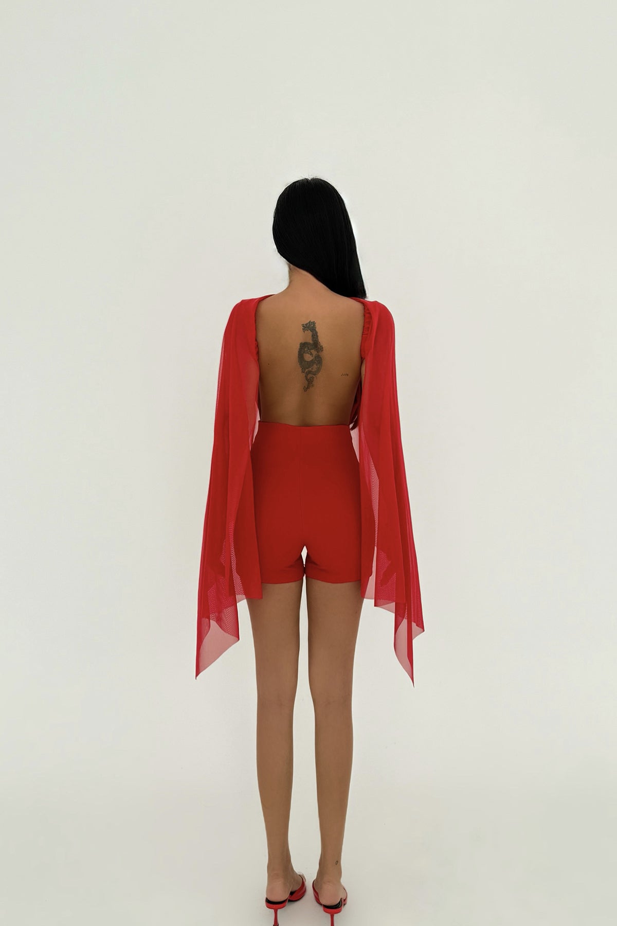 Kırmızı Carrie Mini Tulum ATE-2679