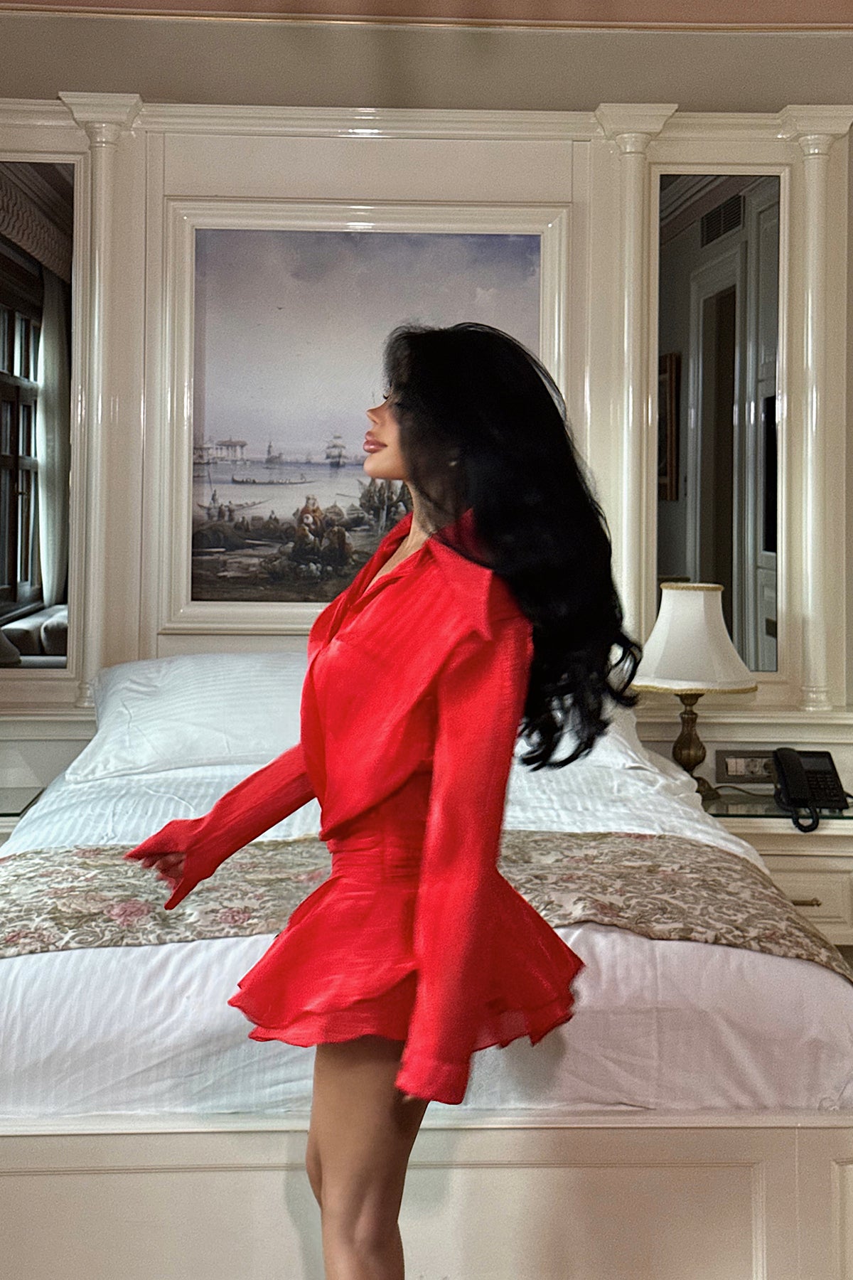 Kırmızı Nubyen Mini Elbise ATE-3649