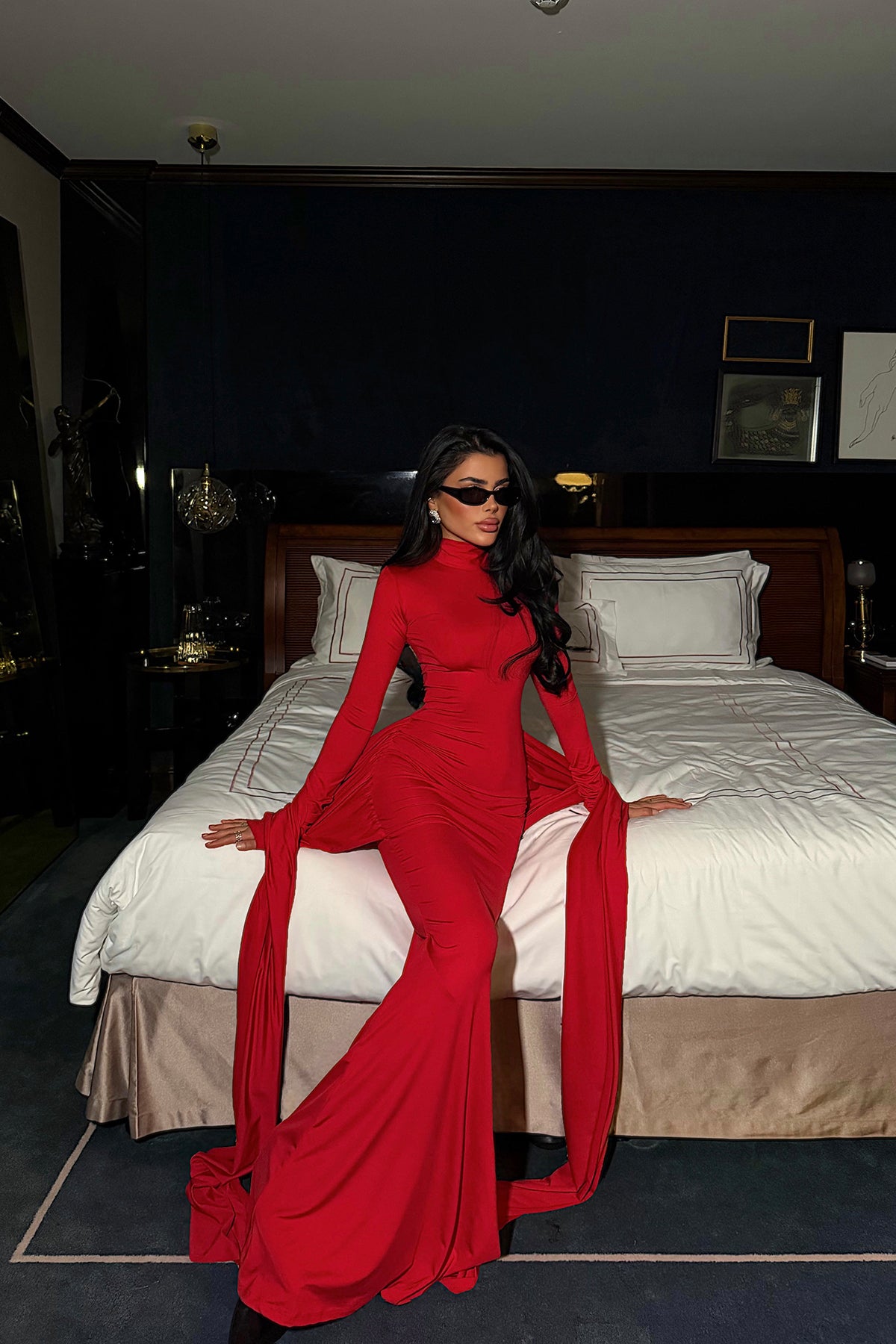 Kırmızı Arkua elbise ATE-4434