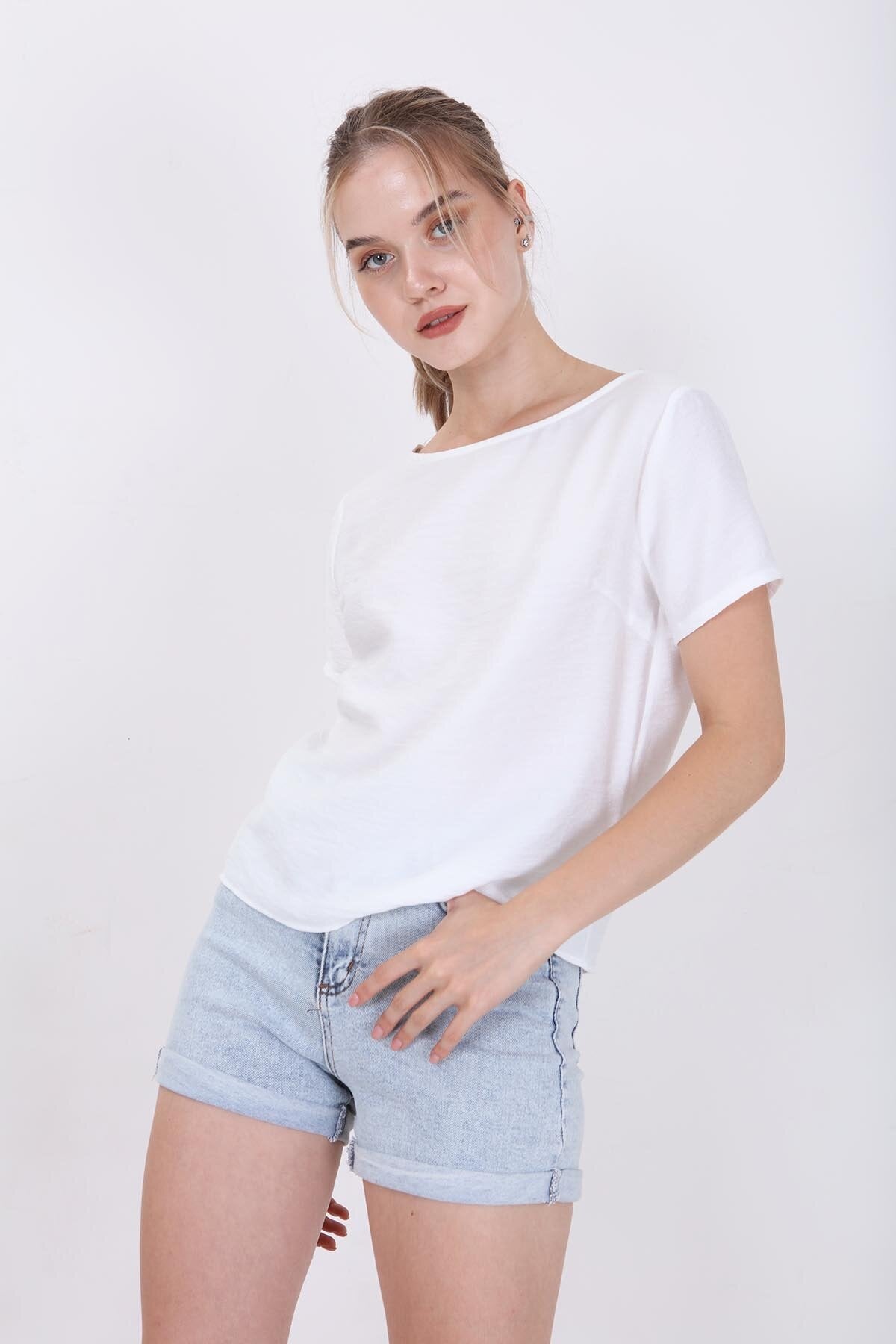 Kısa Kollu Crop Bluz