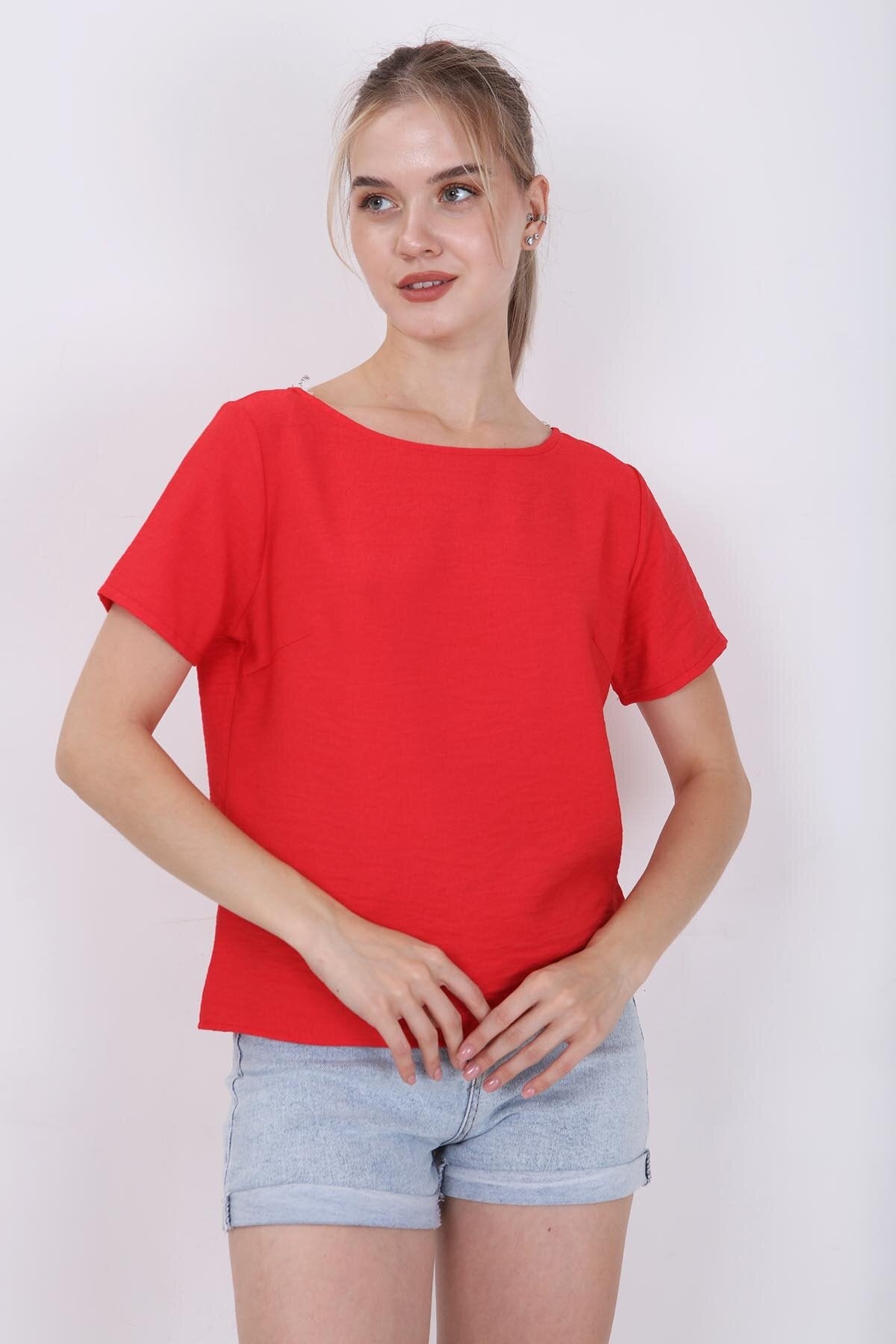 Kısa Kollu Crop Bluz