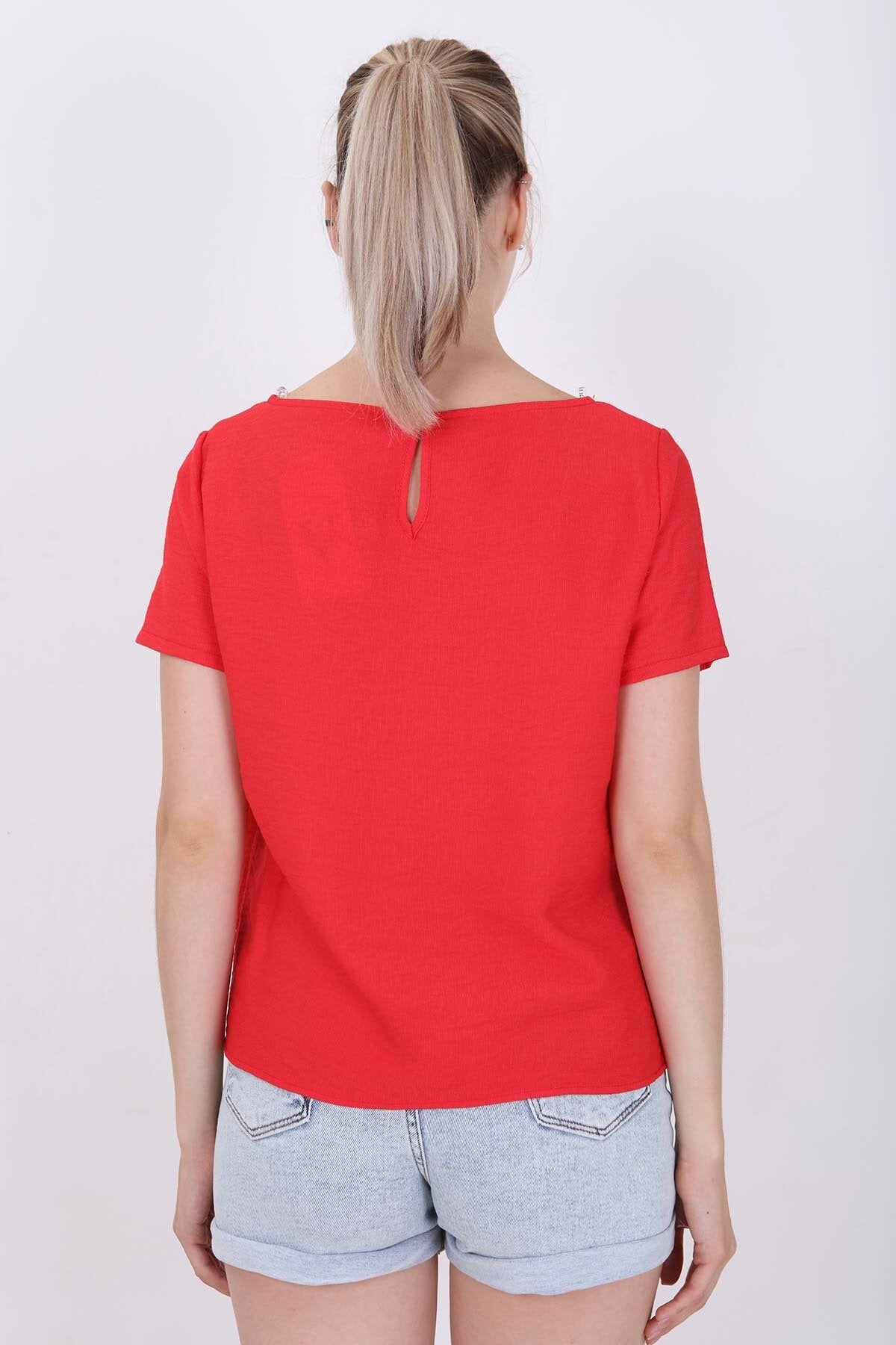 Kısa Kollu Crop Bluz