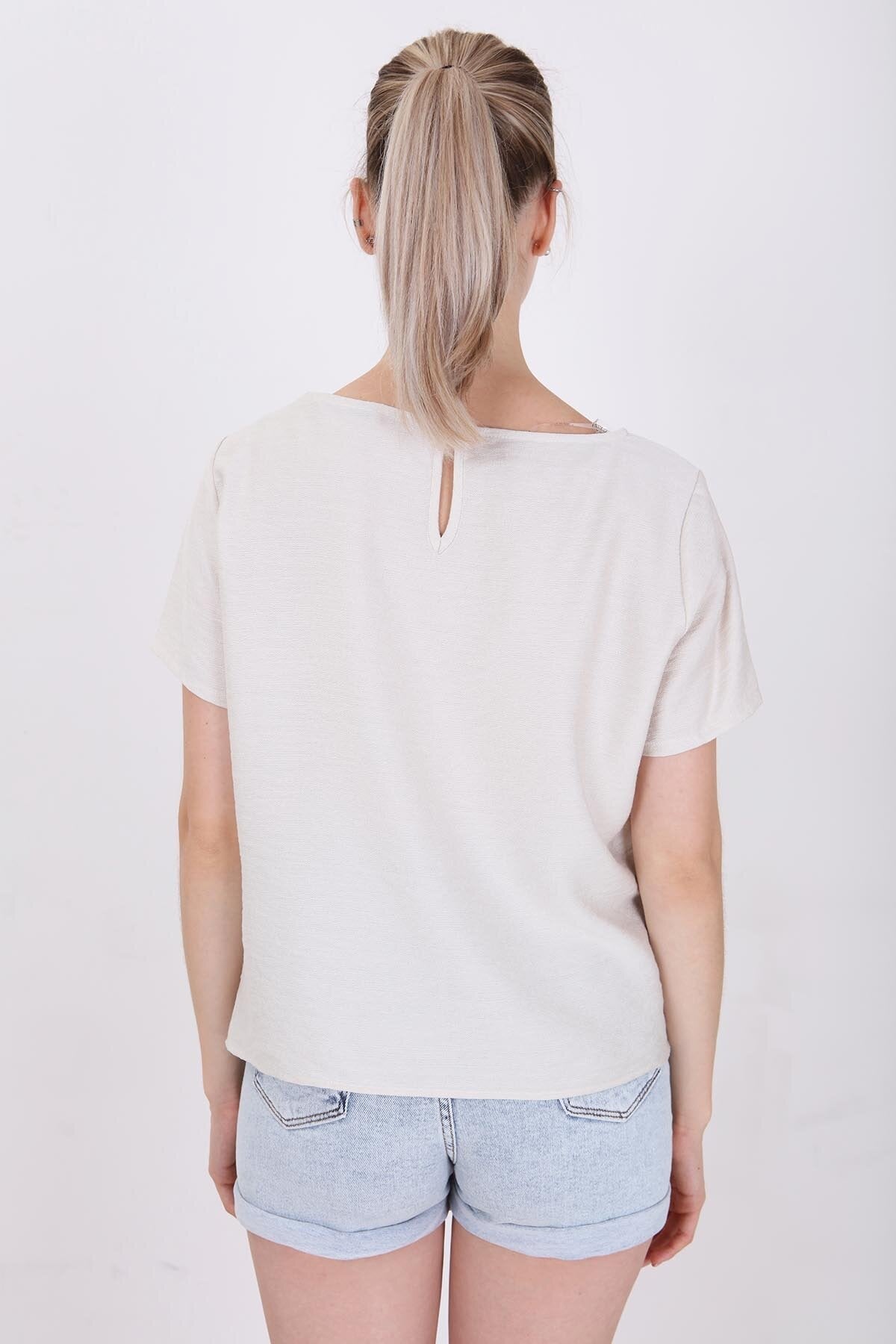 Kısa Kollu Crop Bluz