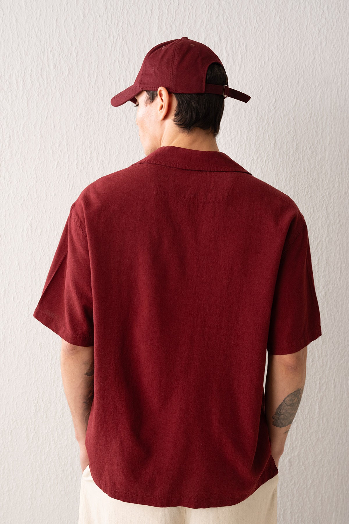 KISA KOLLU KETEN BORDO GÖMLEK - BORDO XL