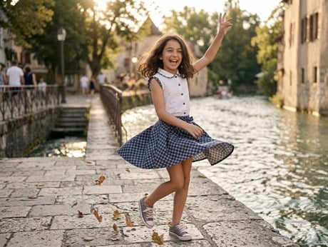 Kız Çocuk Bebe Yakalı Brode İşlemeli Desenli Kuşaklı Elbise