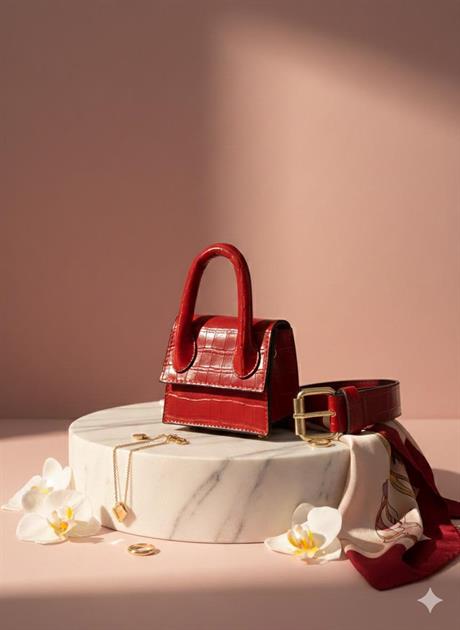 Kız Çocuk Çanta ve Kemer Kırmızı Standart