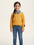 Kız Çocuk Denim Yaka Detaylı Sweatshirt