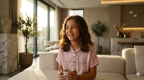 Kız Çocuk Ekose Kareli Kapüşonlu Düğmeli Kısa Kollu Gömlek
