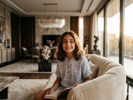 Kız Çocuk Ekose Kareli Kapüşonlu Düğmeli Kısa Kollu Gömlek