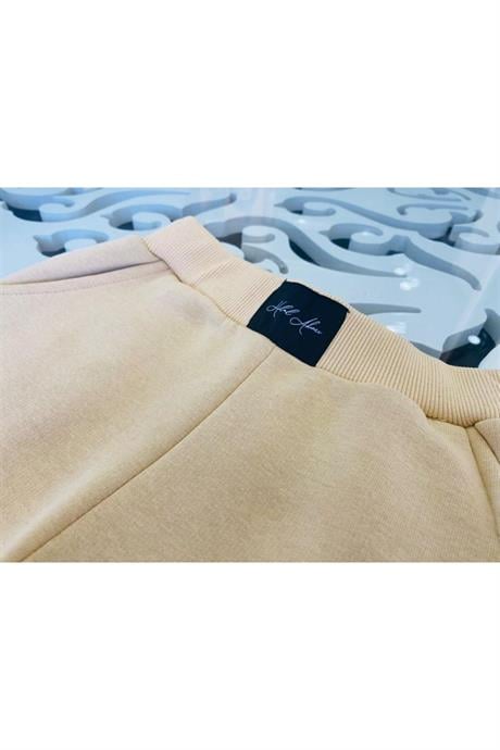 Kız Çocuk Fermuarlı Dik Yaka Sweatshirt Eşofman Takımı Krem 4 Yaş