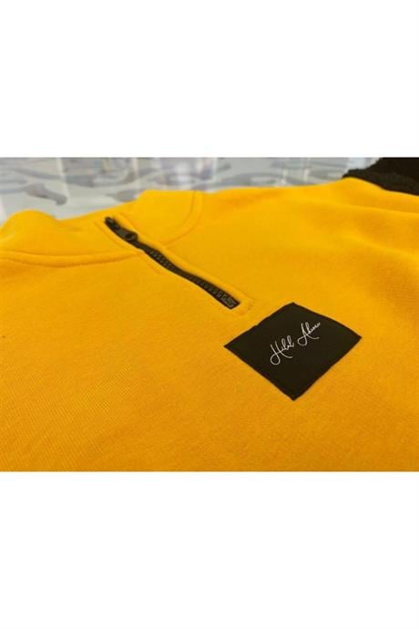 Kız Çocuk Fermuarlı Dik Yaka Sweatshirt Eşofman Takımı Sarı 6 Yaş