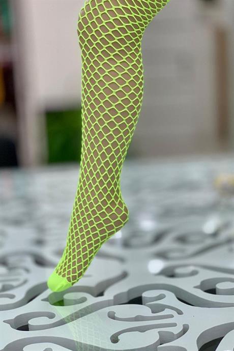 Kız Çocuk File Külotlu Çorap Sarı 10 Yaş