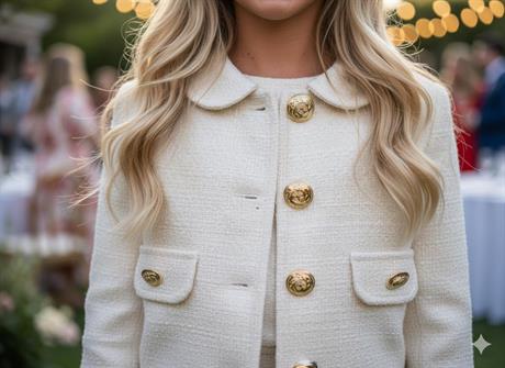 Kız Çocuk Gold Düğmeli Takım Bej 10 Yaş