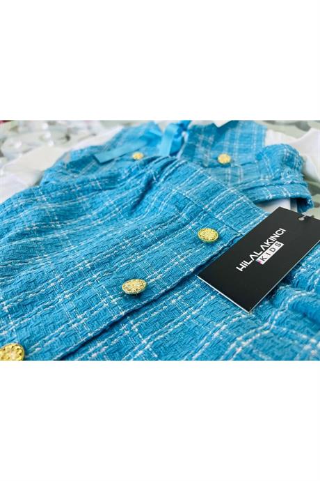 Kız Çocuk Yelek Etek Beyaz Gömlek 3'lü Takım