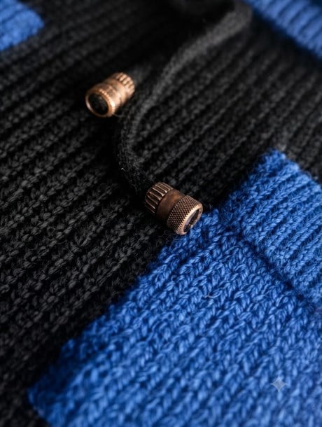 Kız Çocuk Kapüşonlu Triko Sweatshirt Renkli Cepli Etek 2'lü Takım