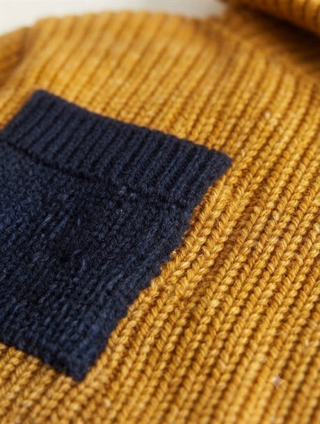 Kız Çocuk Kapüşonlu Triko Sweatshirt Renkli Cepli Etek 2'lü Takım