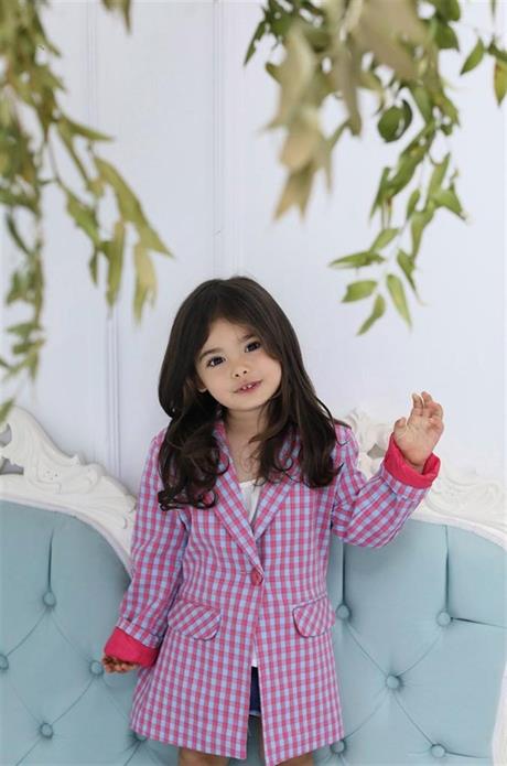 Kız Çocuk Kareli Blazer Ceket Pembe 10 Yaş
