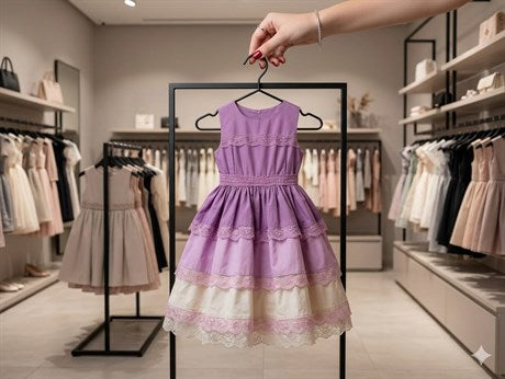 Kız Çocuk Kat Kat Dantelli Ombré Elbise