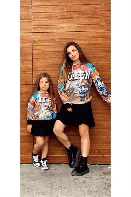 Kız Çocuk Princess Model Sweatshirt SİYAH 7-10 Yaş