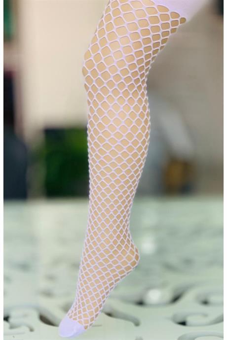 Kız Çocuk File Külotlu Çorap 2li BEYAZ 10 Yaş