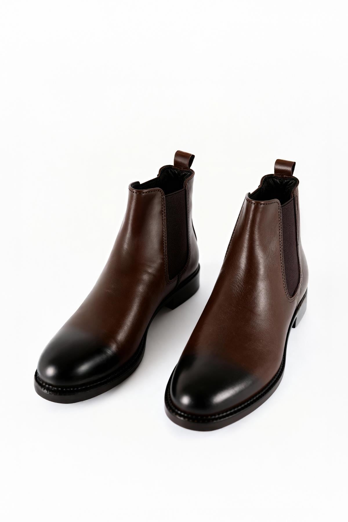 KLASİK DERİ KAHVERENGİ BOT