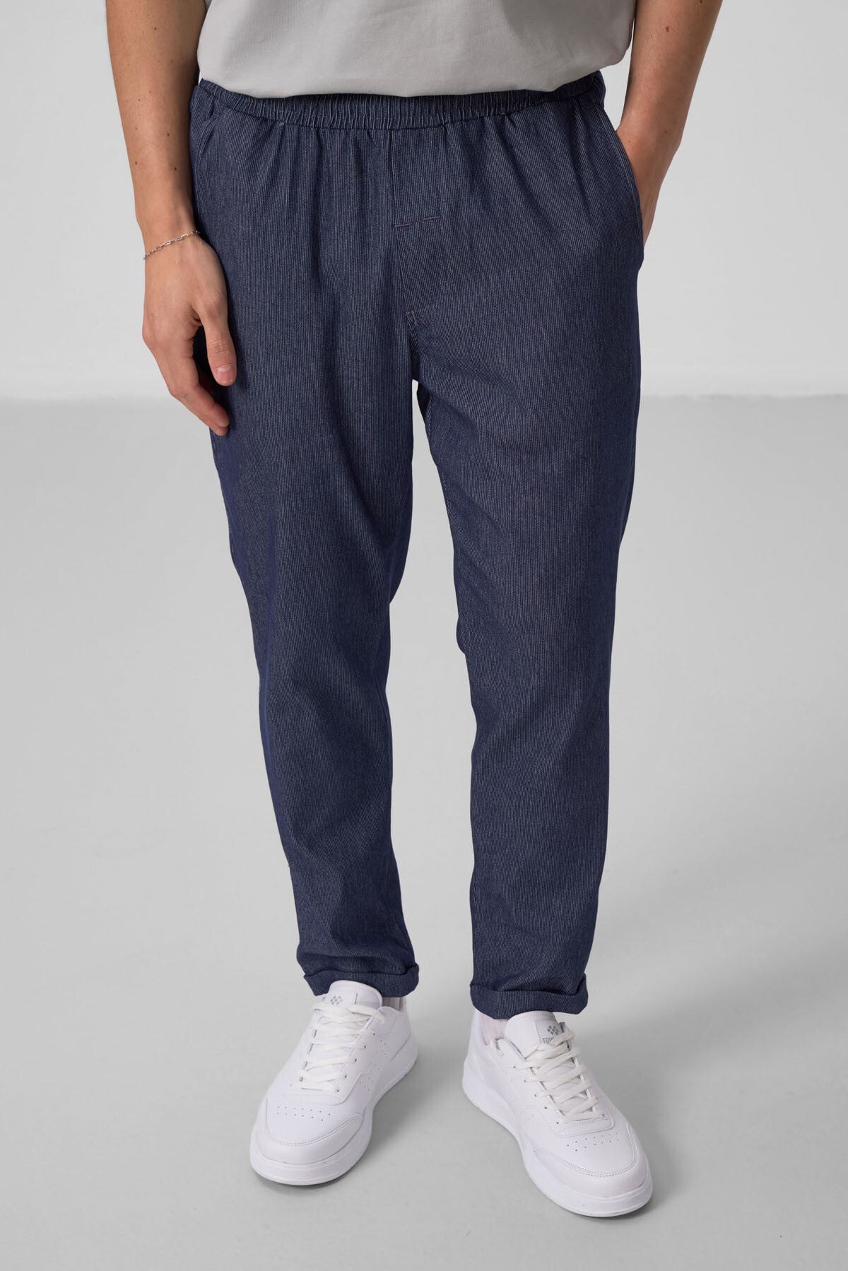 Kot Lacivert Standart Fit Dokuma Hafif Esnek Chino Erkek Pantolon - 82175