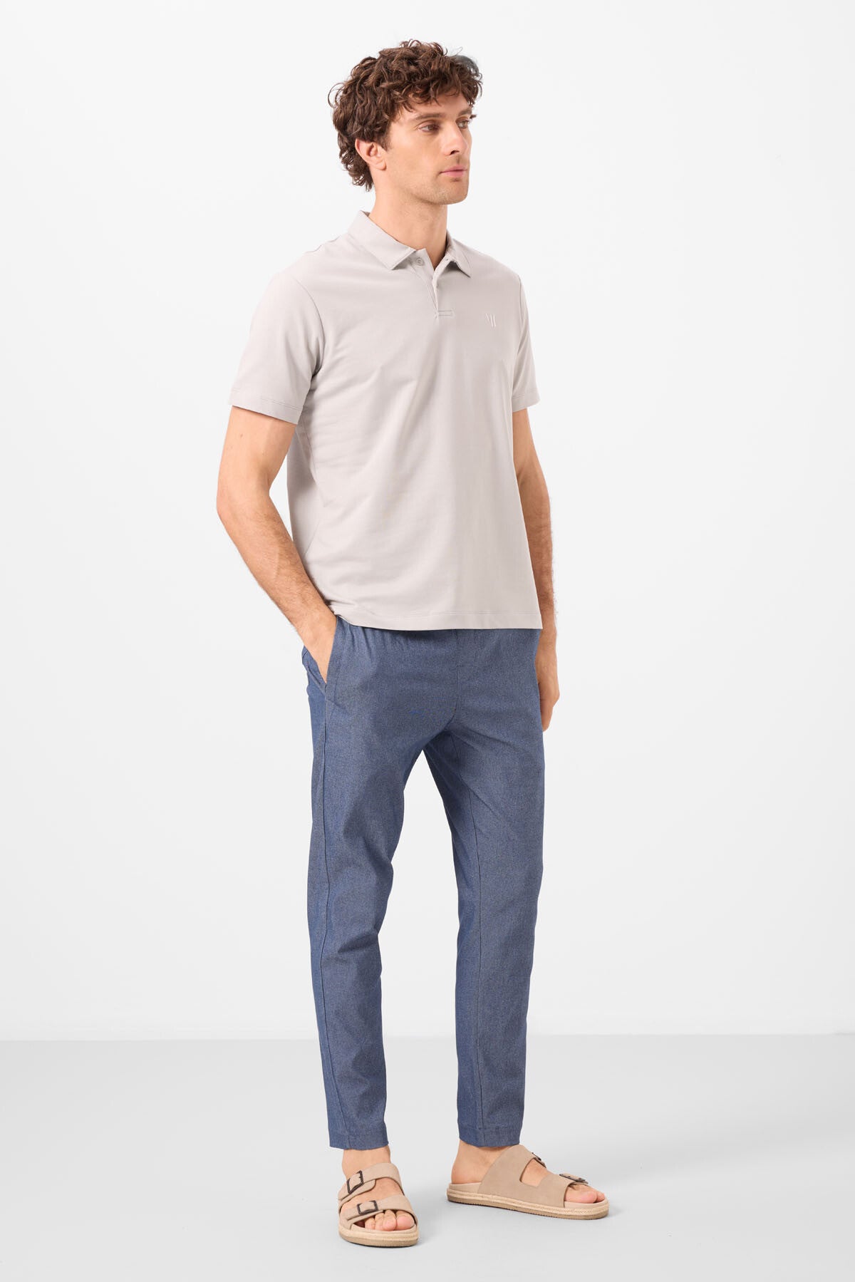 Kot Lacivert Standart Fit Dokuma Hafif Esnek Chino Erkek Pantolon - 82179