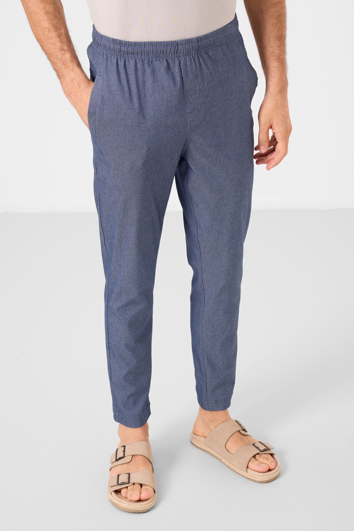 Kot Lacivert Standart Fit Dokuma Hafif Esnek Chino Erkek Pantolon - 82179