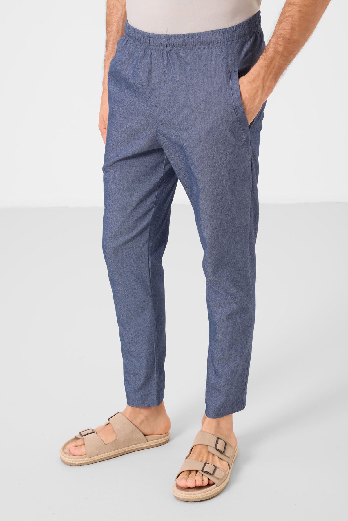 Kot Lacivert Standart Fit Dokuma Hafif Esnek Chino Erkek Pantolon - 82179
