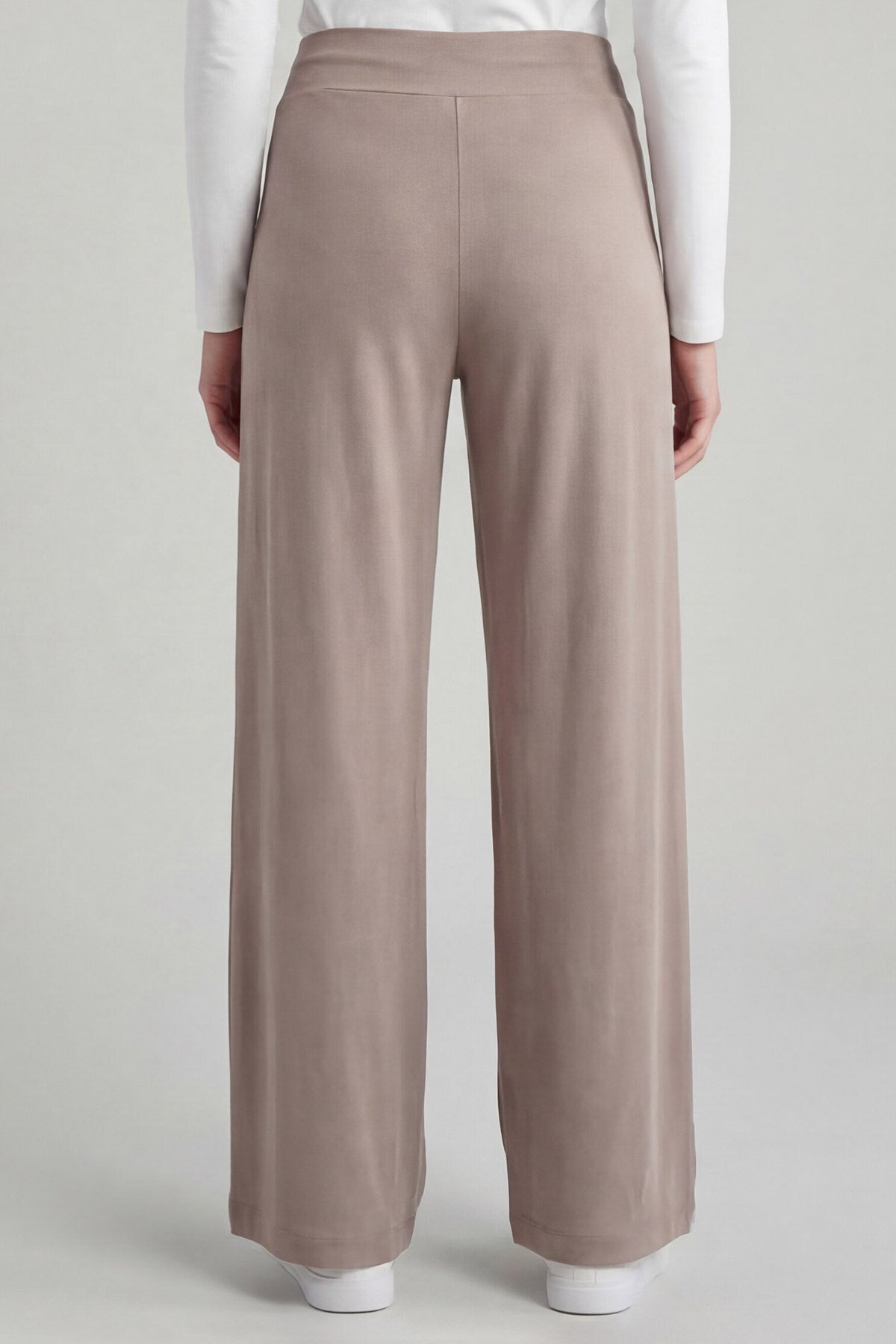 Koyu Bej Comfort Fit Geniş Paça Korsajlı Palazzo Kadın Pantolon - 94681